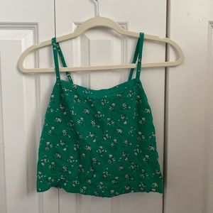 Hollister Green Floral Camisole Top Extra Small (XS)